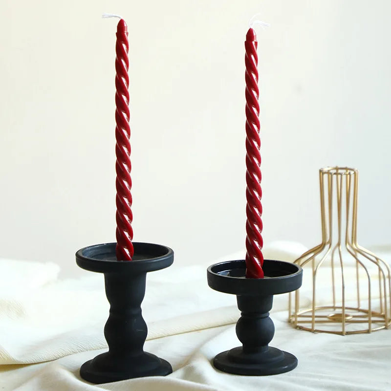 bougies spirales rouge vin