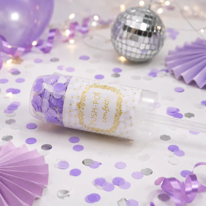 canon à confettis mauves