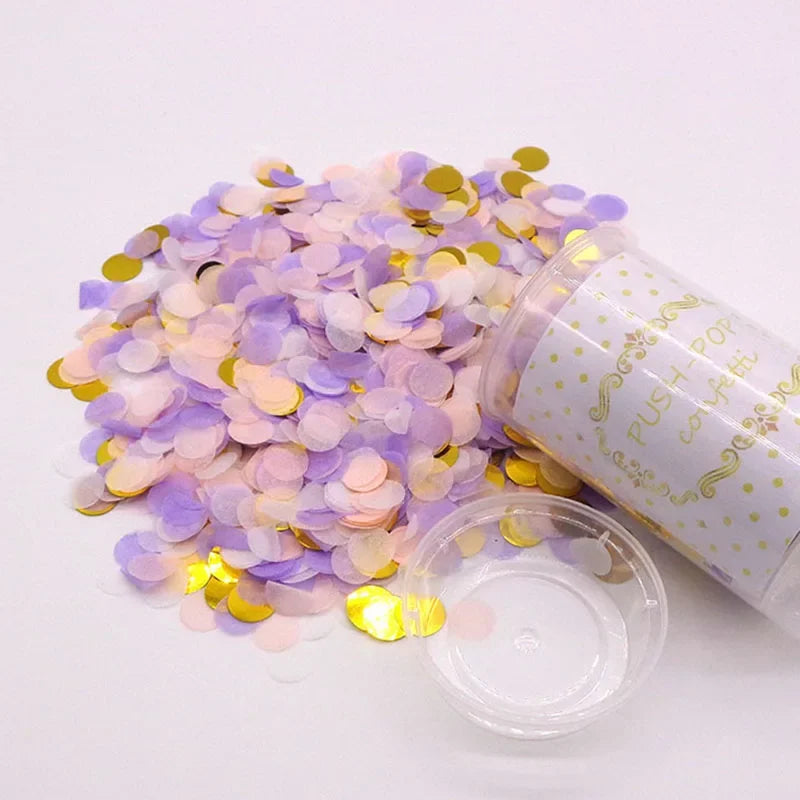 canon à confettis violets et dorés Festif
