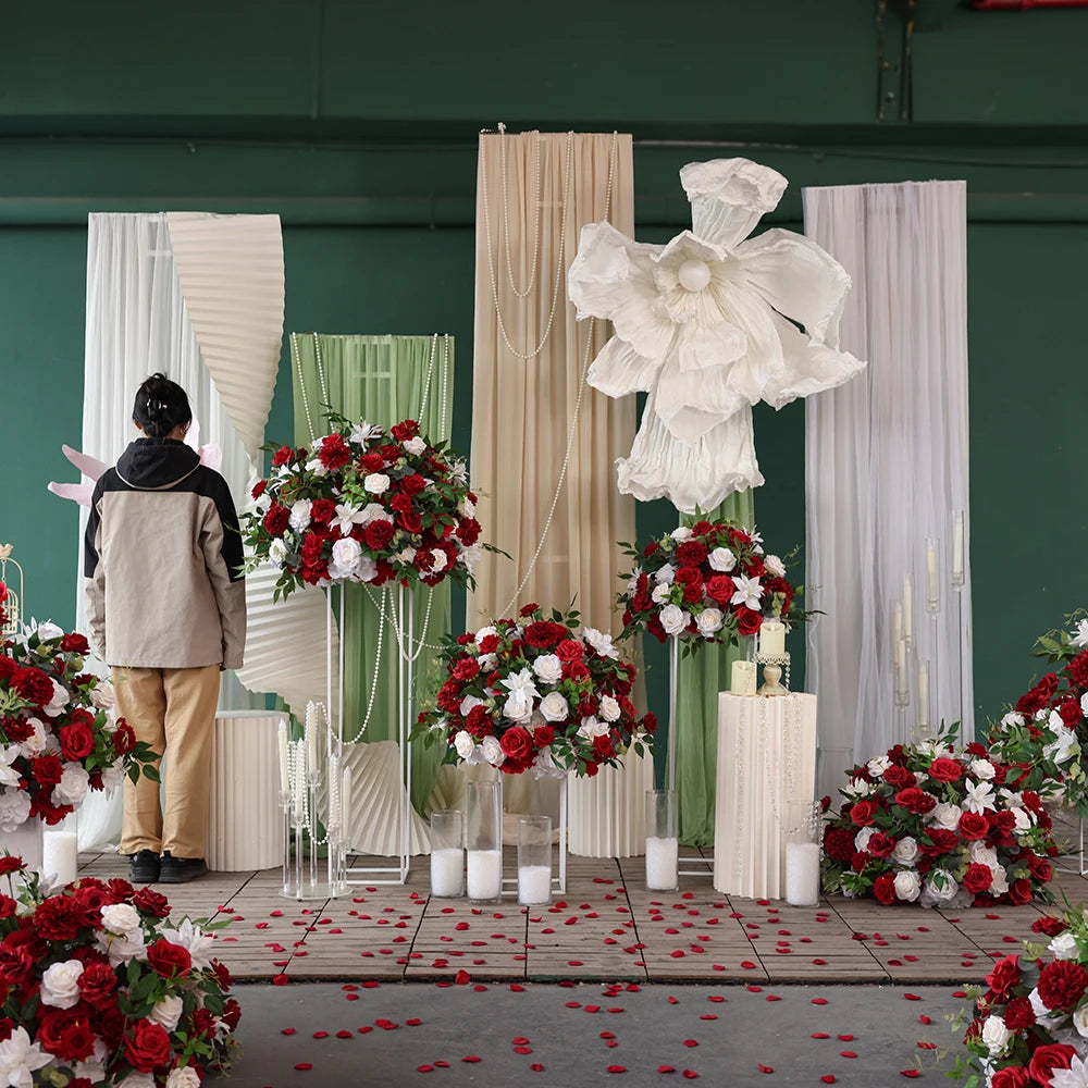centre de table mariage rouge et blanc spécial