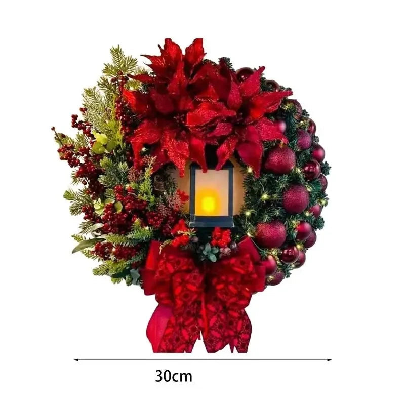 couronne de Noël de porte de luxe festive