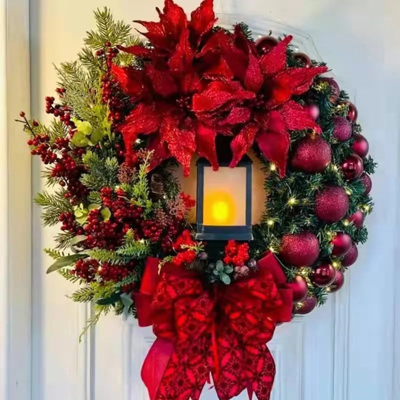couronne de Noël de porte de luxe moderne
