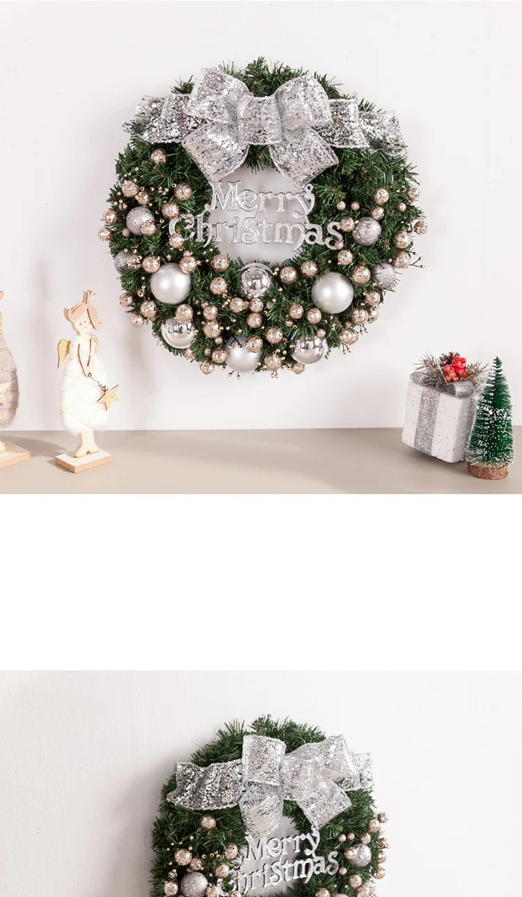 couronne de noël argentée chic