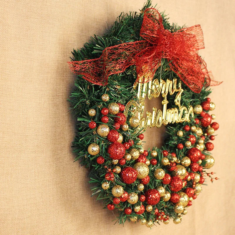 couronne de noël rouge et or
