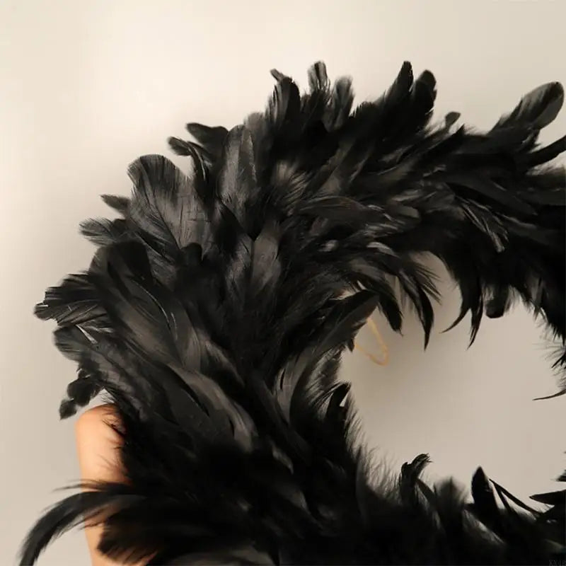 couronne de plumes noires halloween originale