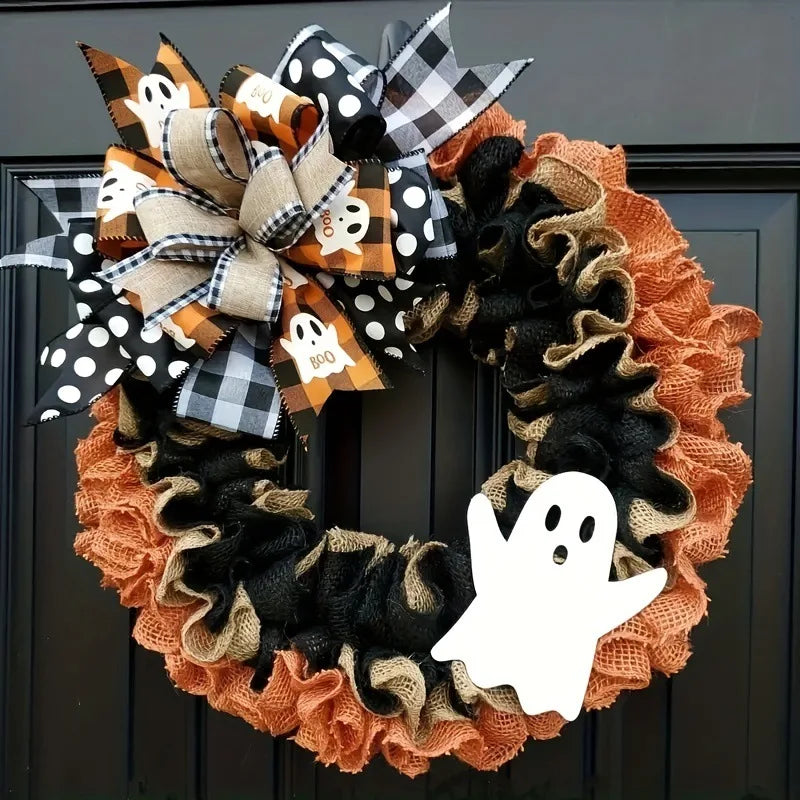 couronne de porte halloween décorative 