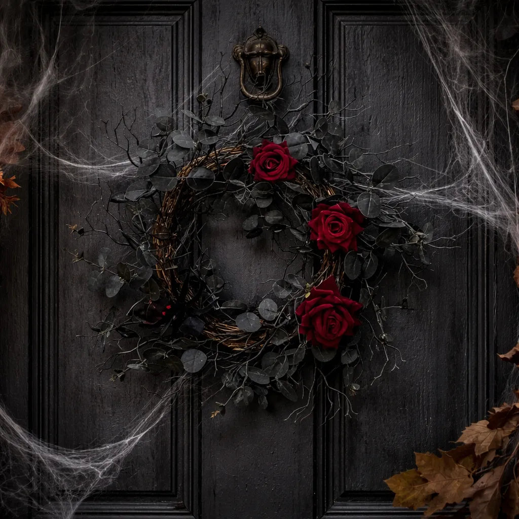 couronne de roses halloween festive