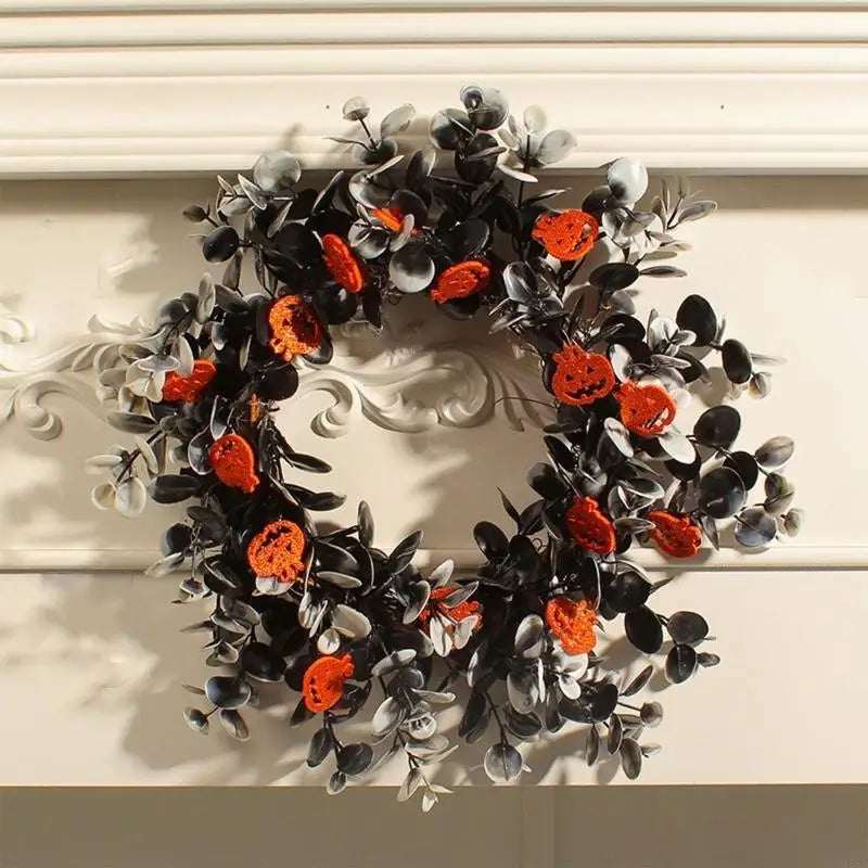 couronne halloween de feuilles et citrouilles festive élégant