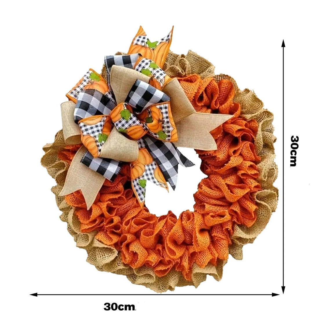 couronne halloween orange en jute 
