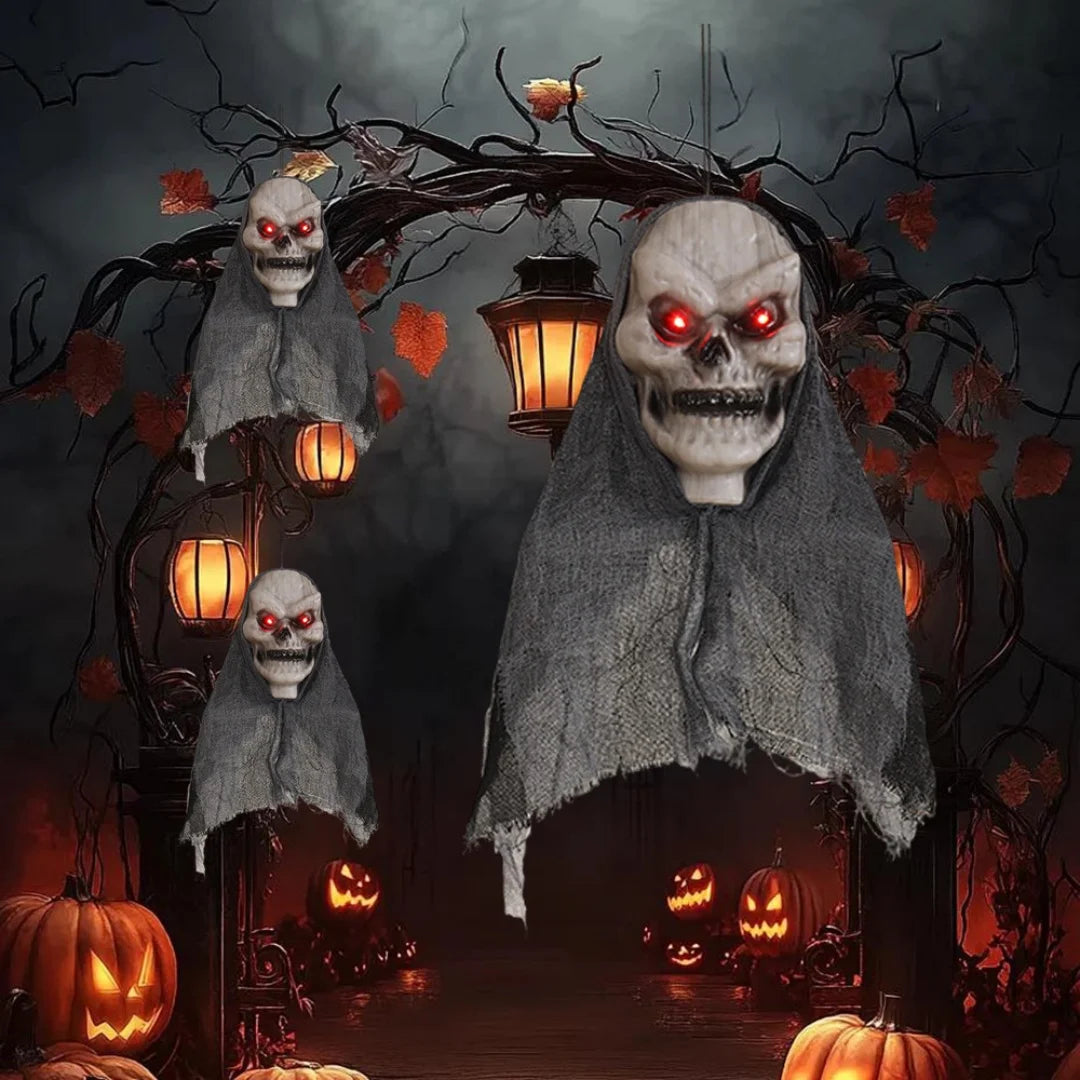 crâne à suspendre halloween festive