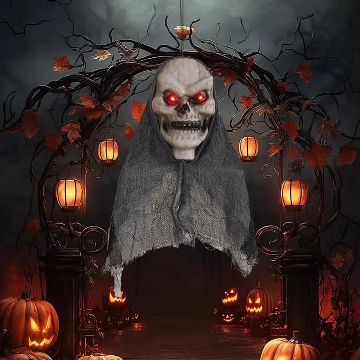 crâne à suspendre halloween terrifiant
