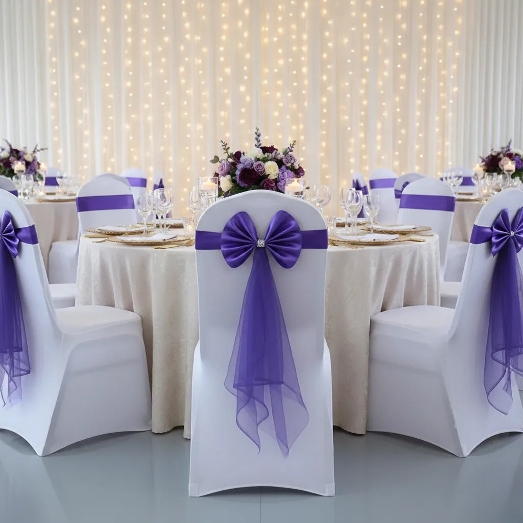 déco noeud pour chaise violet sublime