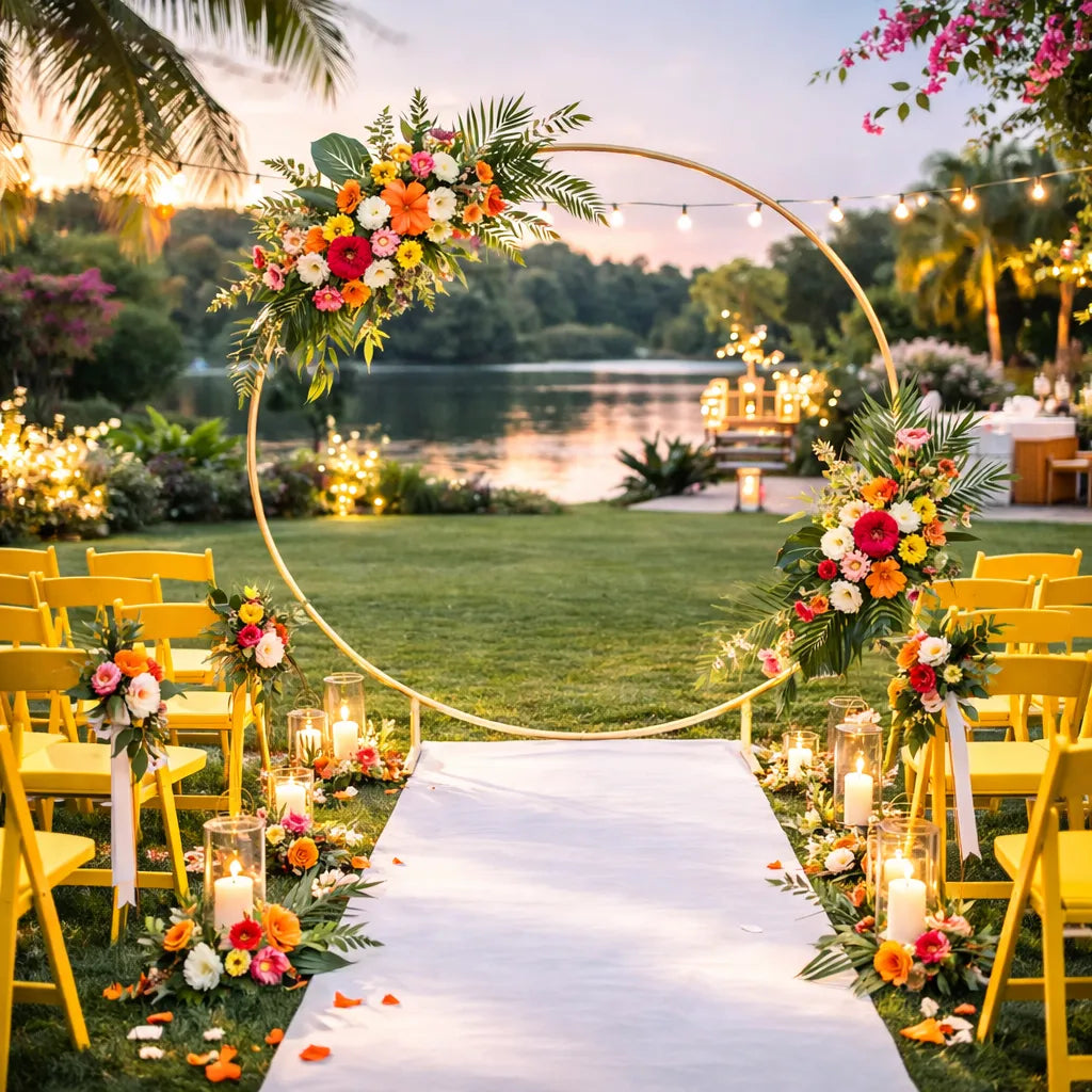 double arche mariage dorée tendance