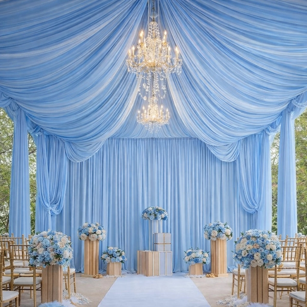 drapé plafond mariage bleu sublime