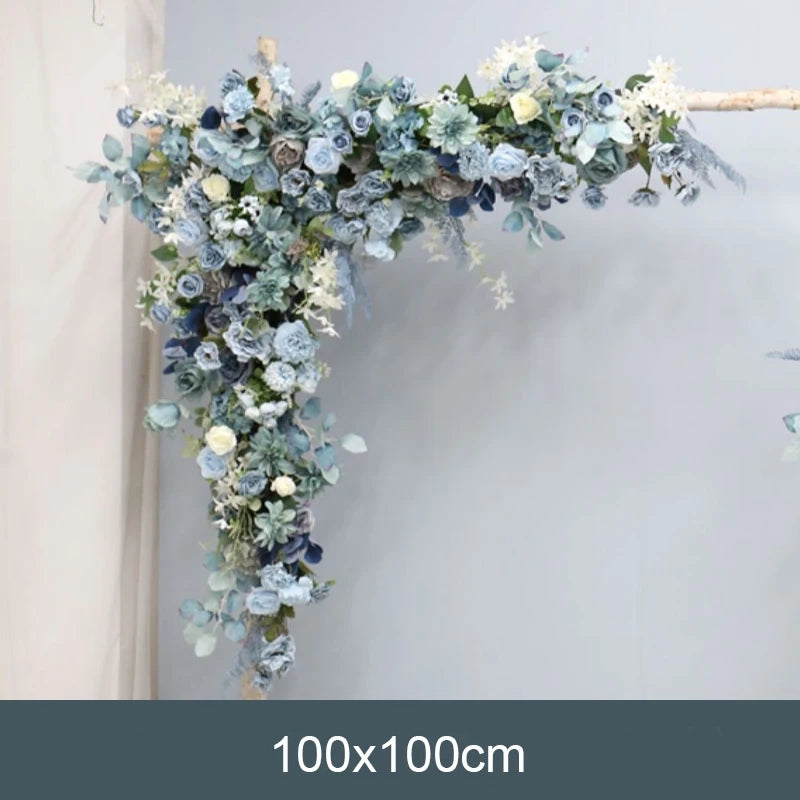 fleurs de roses bleues artificielles pour arche chic