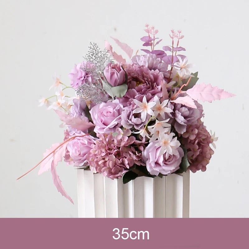 fleurs violettes artificielles arche mariage chic