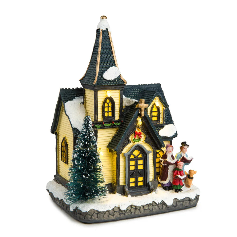 Église Village de Noël en Résine 
