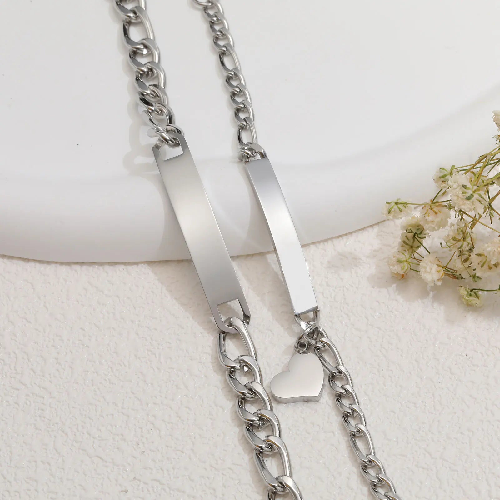 gourmettes couple personnalisées saint-valentin chic