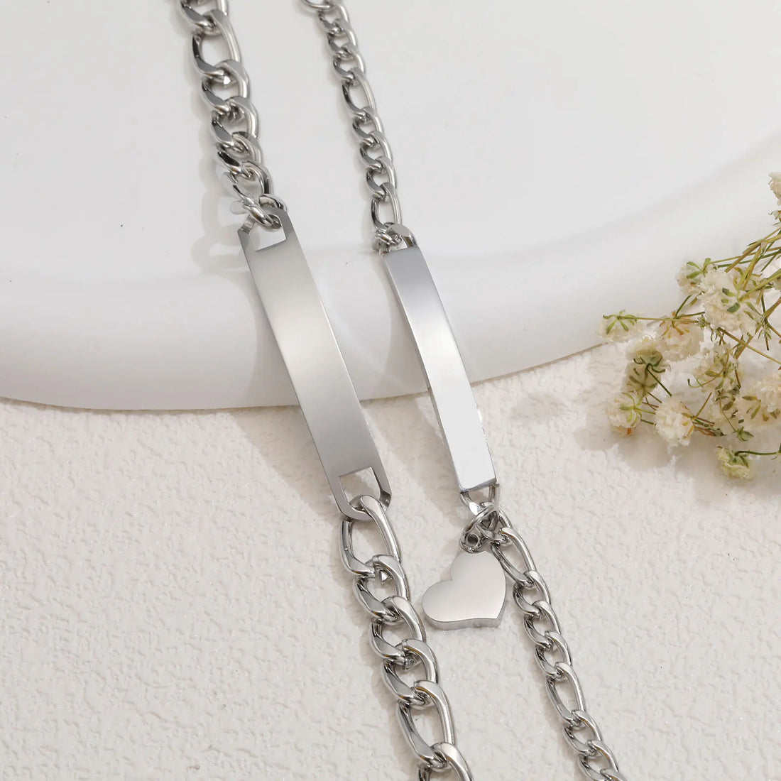 gourmettes couple personnalisées saint-valentin chic