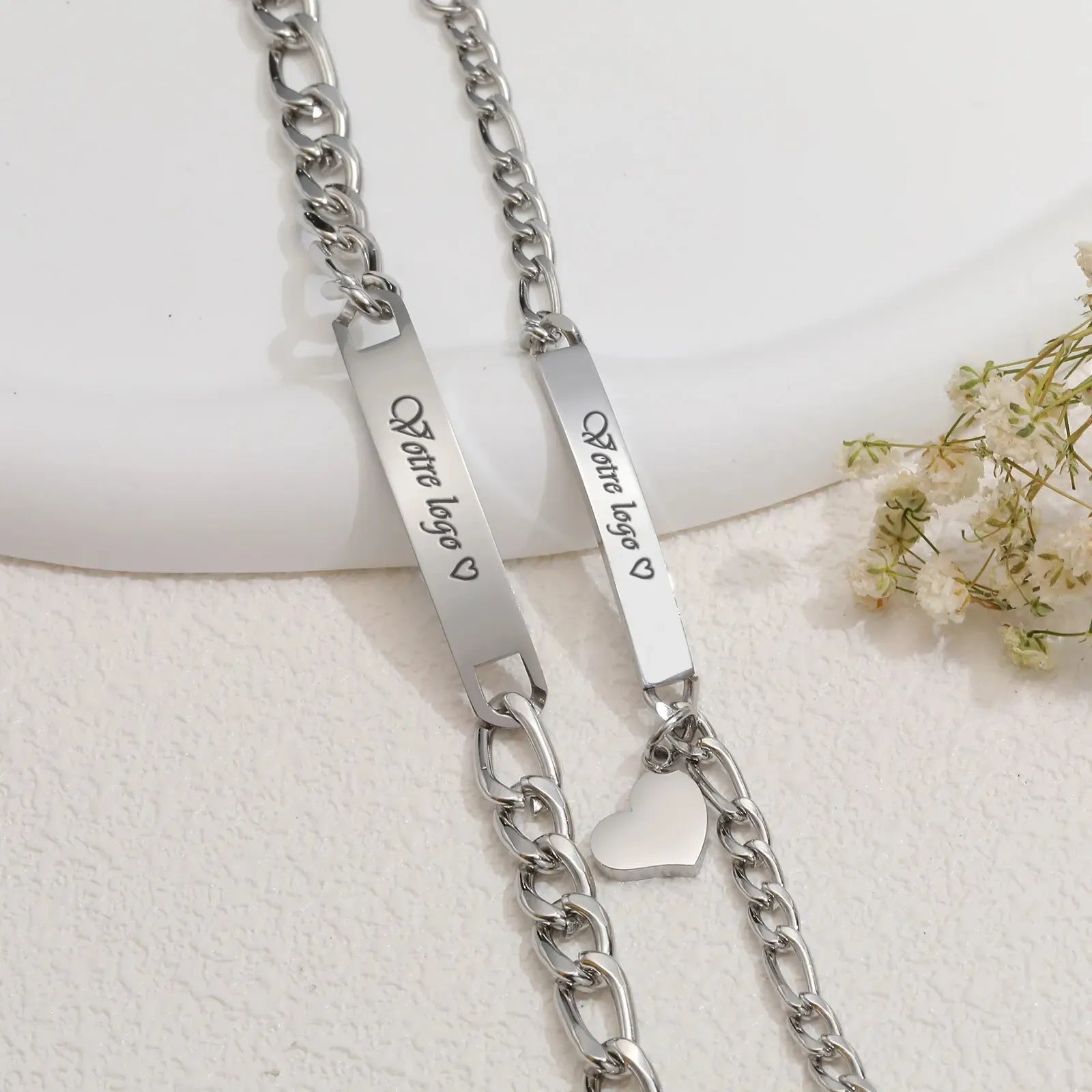 gourmettes couple personnalisées saint-valentin spécial