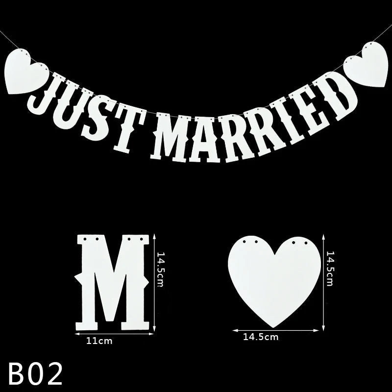 guirlande Just Married blanc voiture
