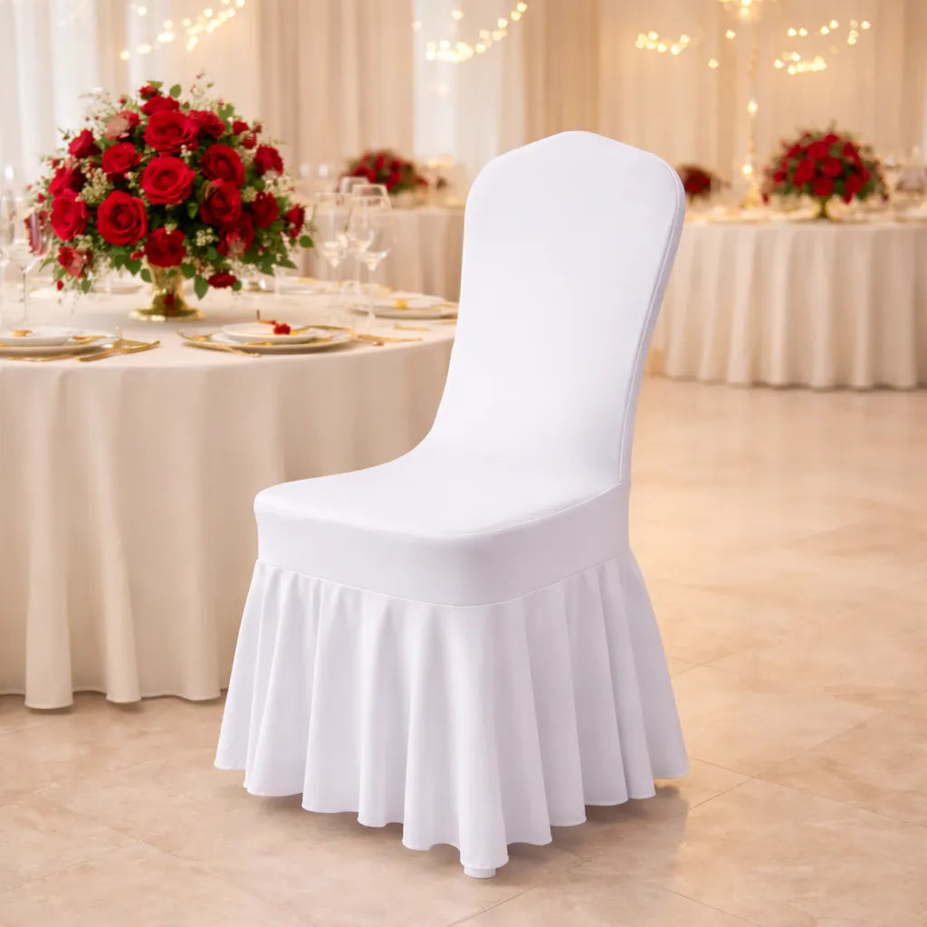 housse de chaise extensible à jupe
