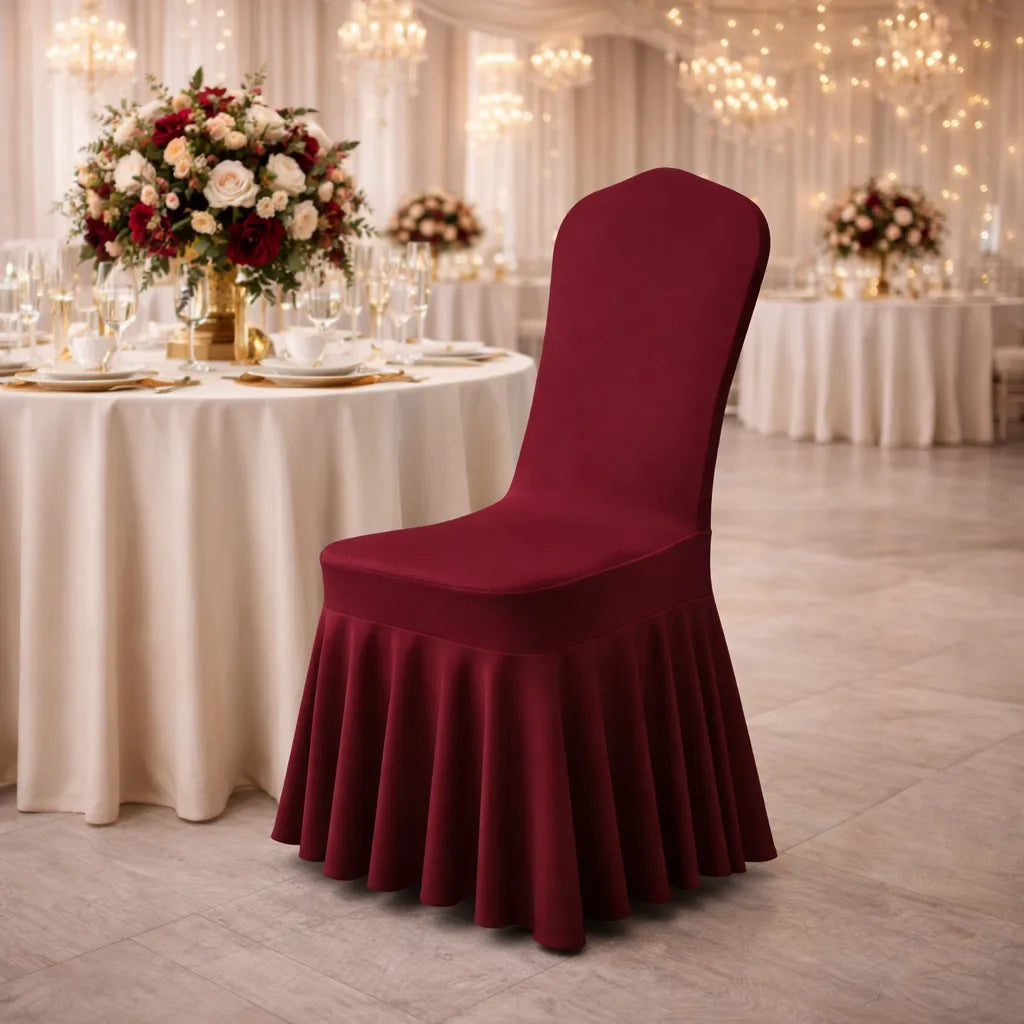 housse de chaise mariage bordeaux design