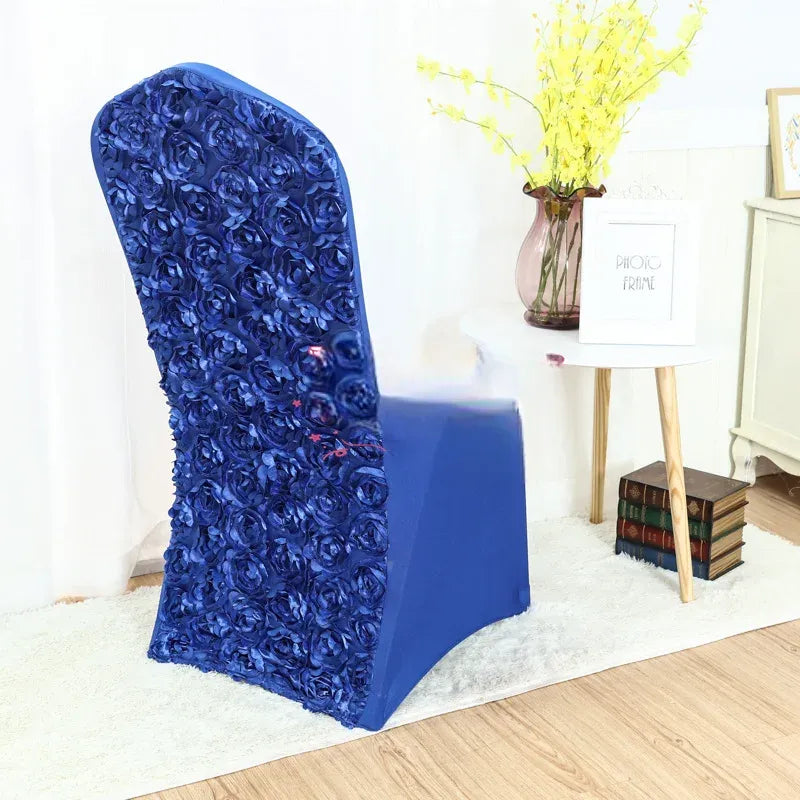 housse de chaise mariage en satin décorée chic