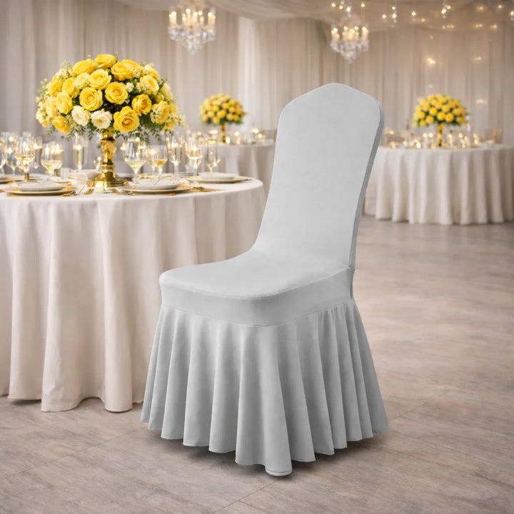 housse de chaise mariage extensible à volants 