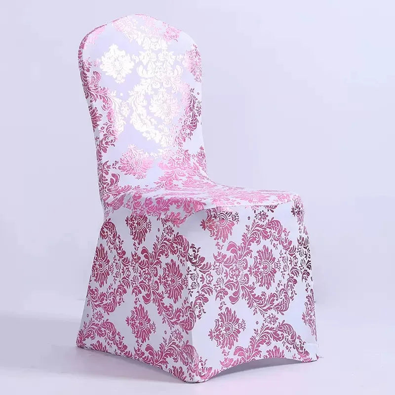housse de chaise mariage fleurie rose et blanc