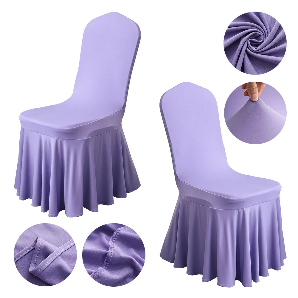 housse de chaise mariage violette à jupe spécial