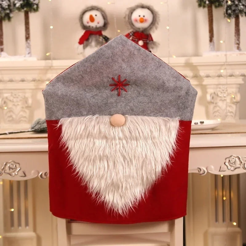 housse de chaise noël nordique rouge