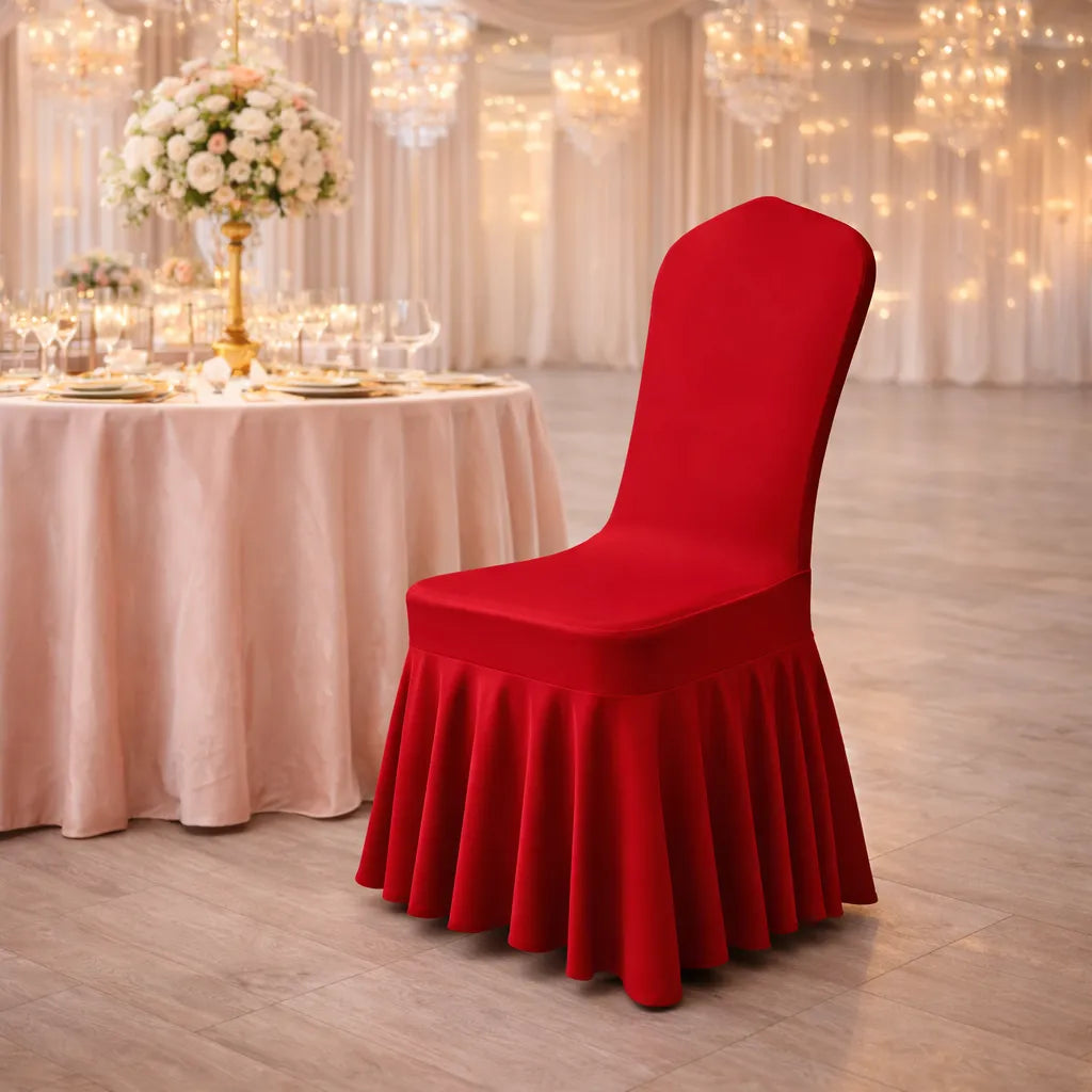 housse de chaise rouge extensible pour mariage 