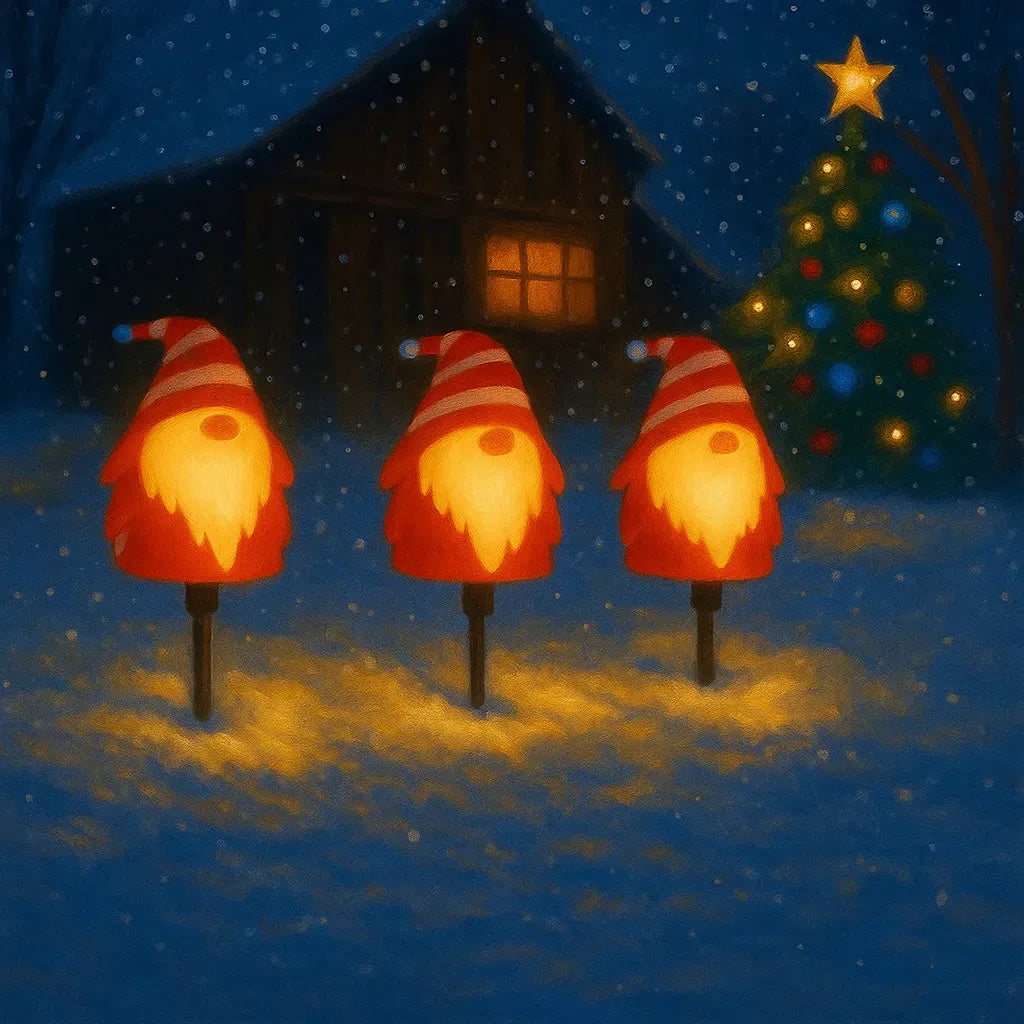 lampe solaire jardin originale père noël chic