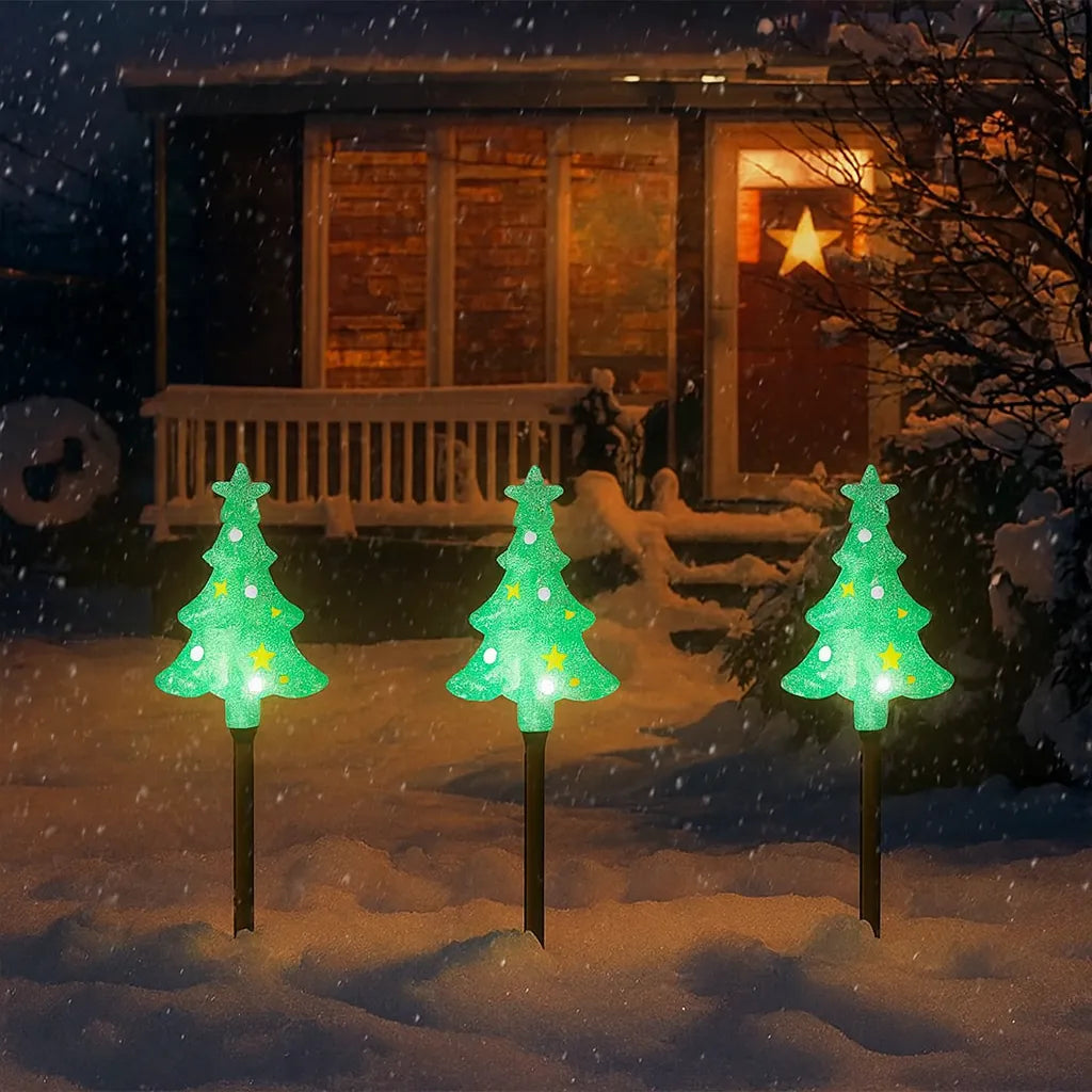 lampe solaire jardin sapin festive
