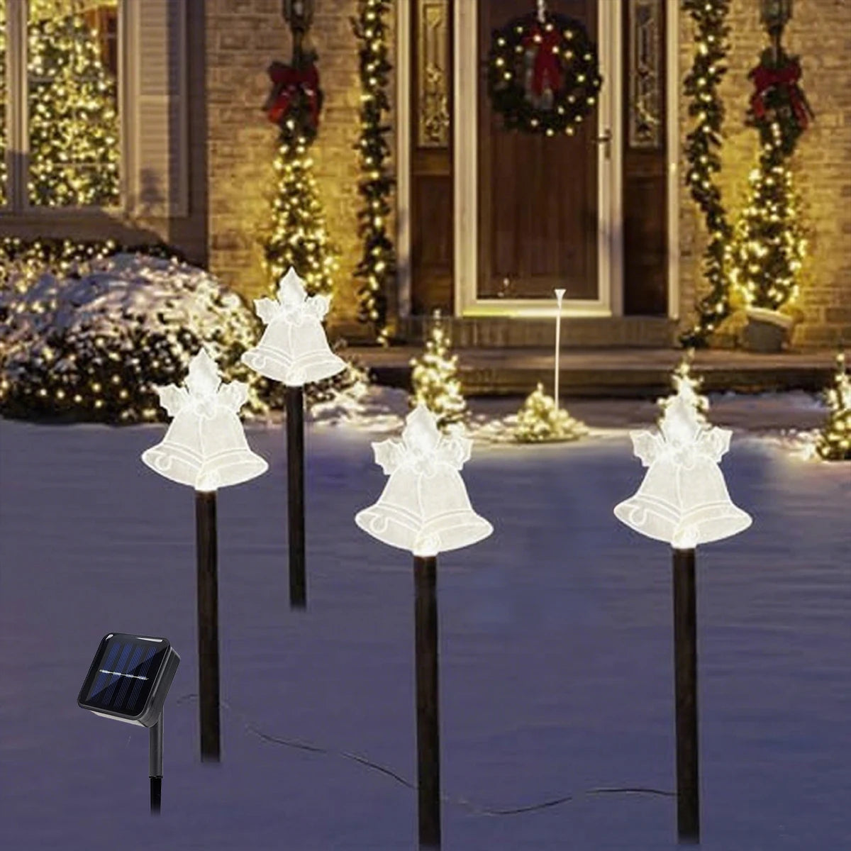 lampes piquet solaires led cloches