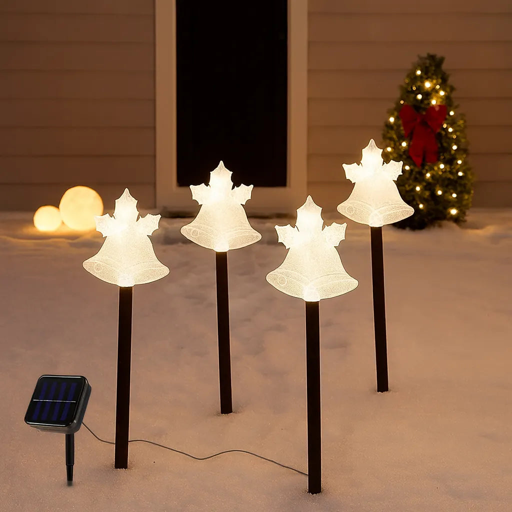 lampes piquet solaires led cloches festive