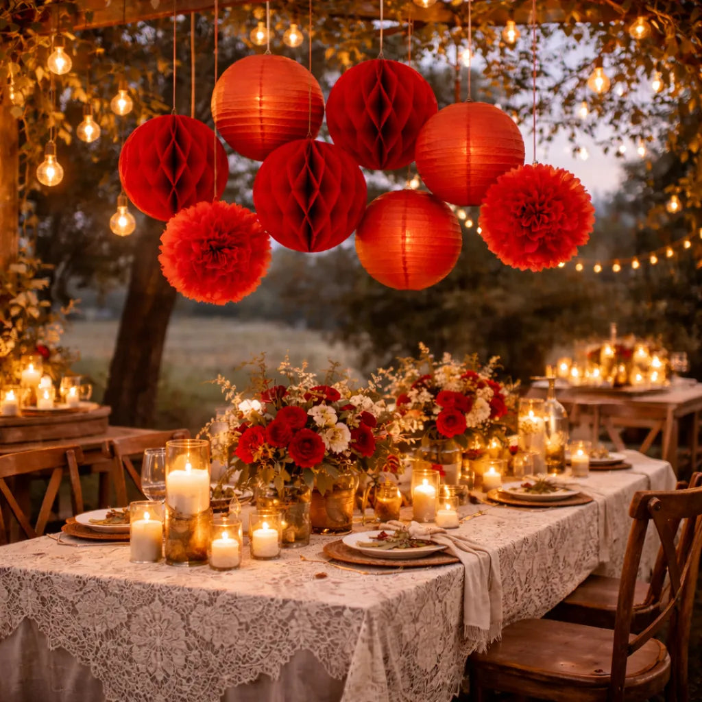 lampions déco mariage rouge sublime