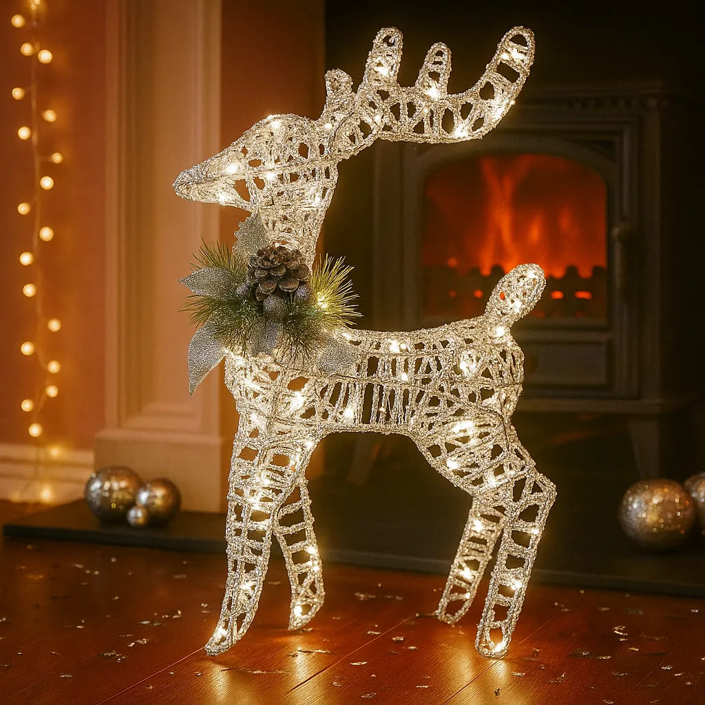 Élan Lumineux en Fil de Fer Argenté