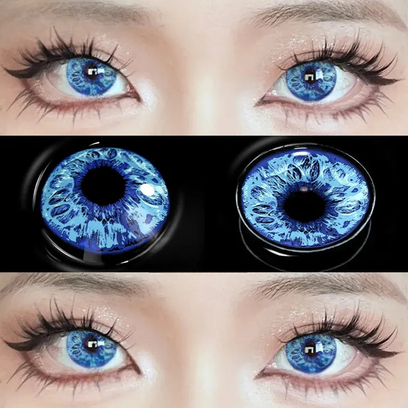 lentilles bleues halloween festive