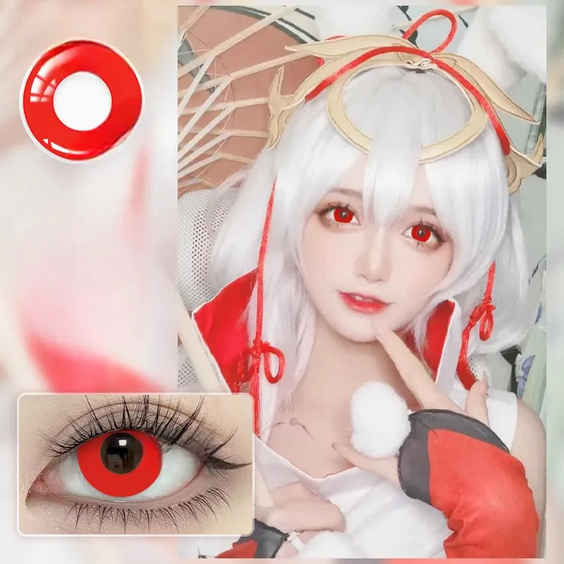 lentilles de contact halloween tout rouge 