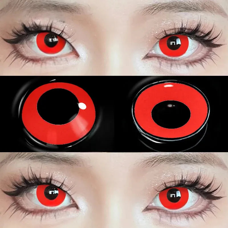 lentilles de contact halloween tout rouge durable