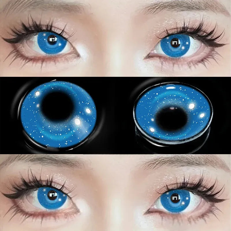 lentilles halloween bleue éclatante 