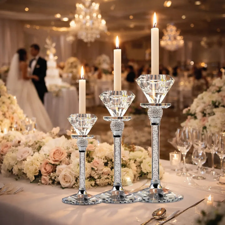 lot de bougeoirs mariage diamant 