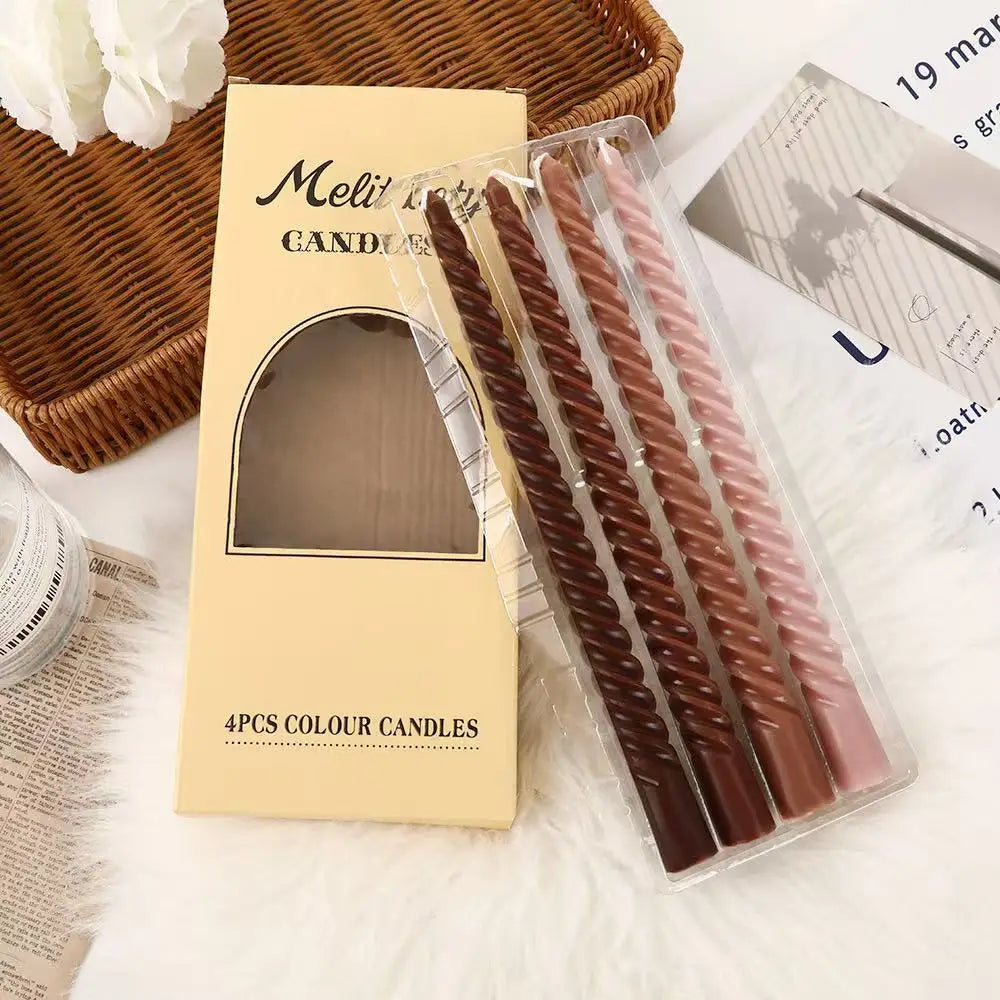 lot de bougies spirales dégradées marron