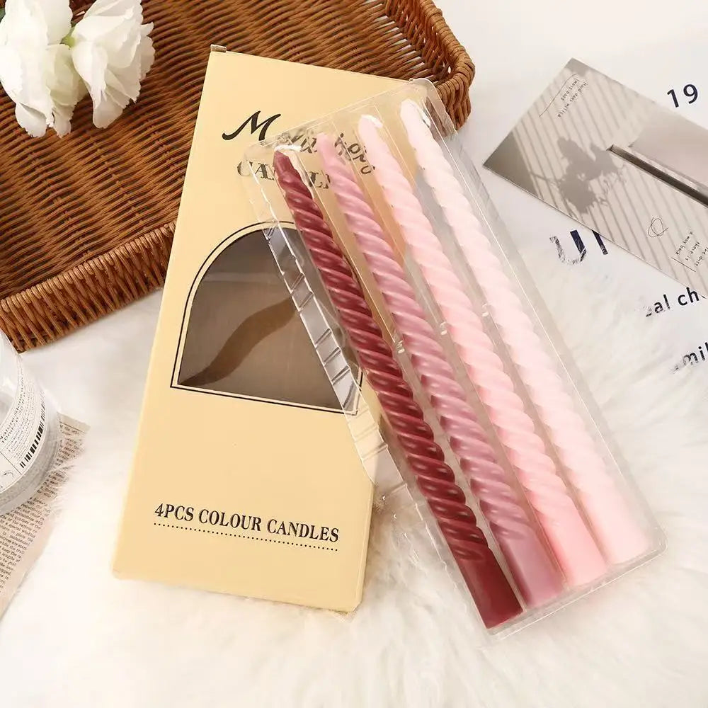 lot de bougies spirales rose dégradé chic