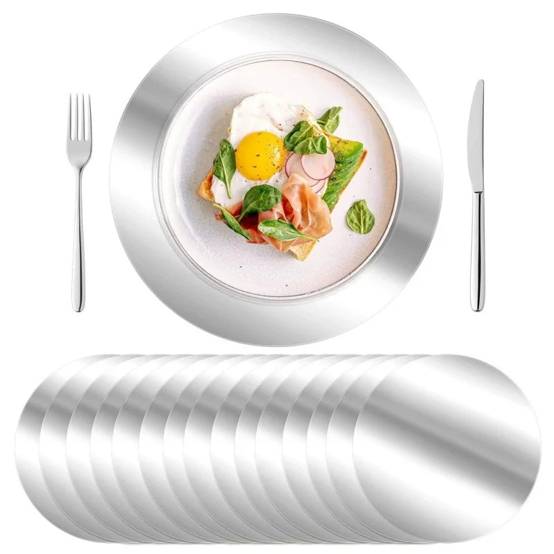 lot de sets jetable argentés 