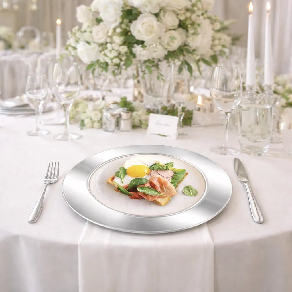 lot de sets jetable argentés unique