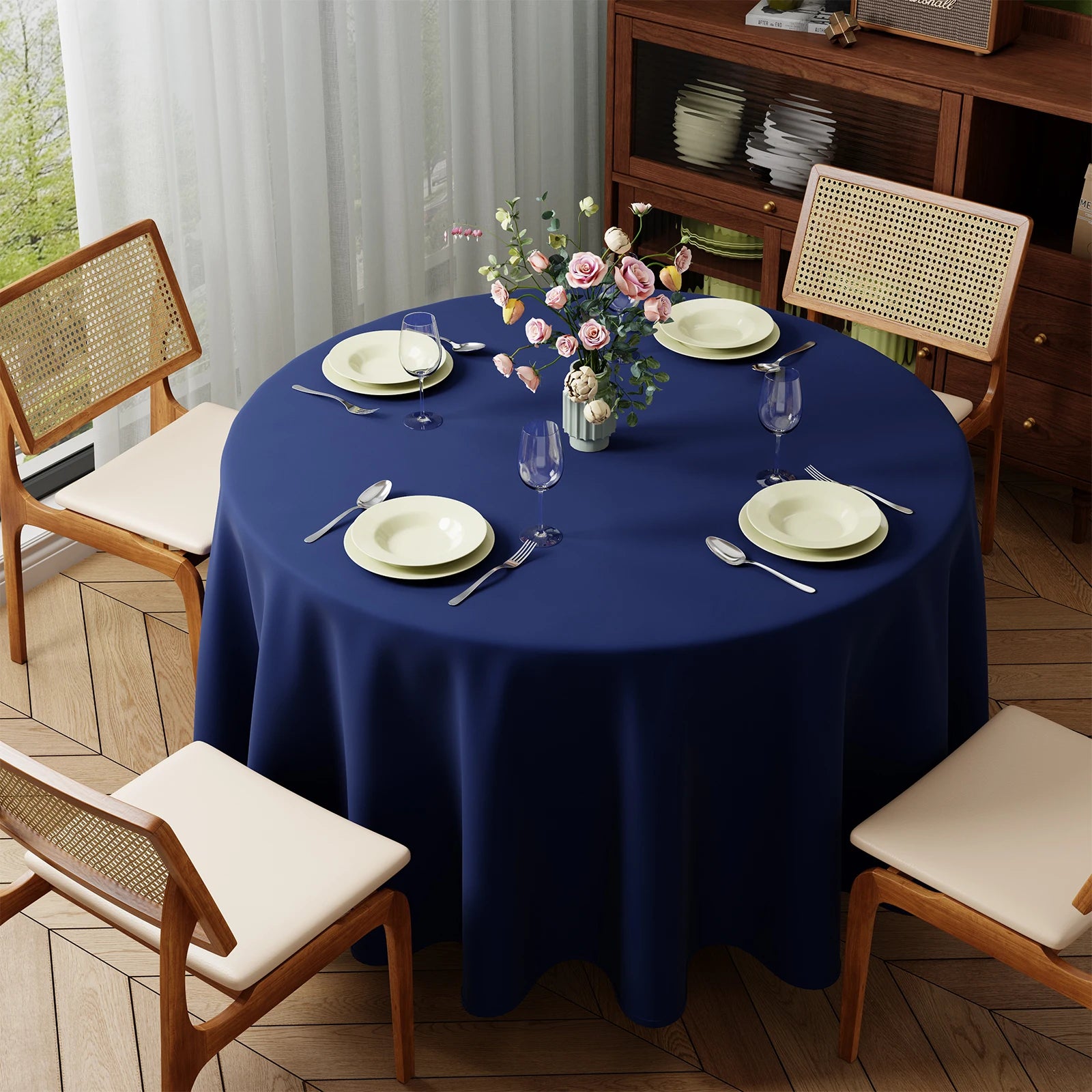 nappe bleu marine mariage​ raffinée