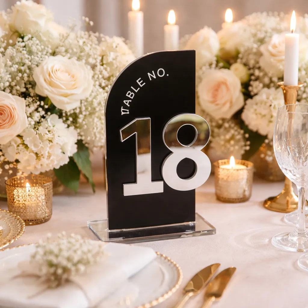 numéro de table demi-arc élégant 